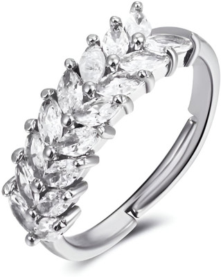 goho Alloy Crystal Platinum Plated Ring
