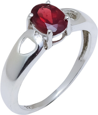anika jewellers Red Natural Gemstone 925 Sterling Silver Ring For Her Sr-171 Sterling Silver Ring