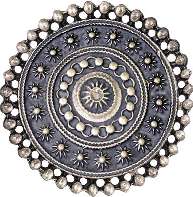 alysa Big Premium Matt Meena Alloy Silver Plated Ring