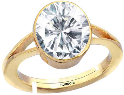 Suruchi Gems & Jewels Zircon/American Diamond 3.25 Ratti or 3 Ct Panchdhatu/5 metal Women Adjustable Stone Ring