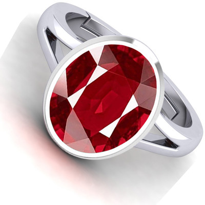 MARATNA 8.25 Ratti Created Ruby Manik Gemstone Adjustable Ring for Men's and Women's Metal Ruby Ring
