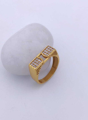 GKKAKADIYA Gold Plated Diamond Wedding,Partywear ring-142 Brass Diamond Gold Plated Ring
