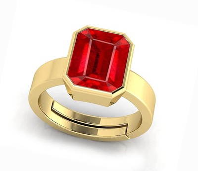 BWM GEMS Certified 10.25 Ratti Ruby Stone ( Manik ) Panchdhatu Alloy Ruby Ring