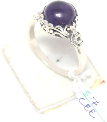 PH Artistic Ring 925 Sterling Silver Natural Amethyst Gem Stone Handmade Filigree E211 Sterling Silver Amethyst Sterling Silver Plated Ring