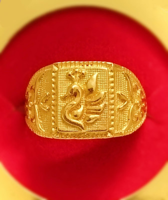 Urdeals Stylish Fancy peacock ring for man and boys / brass golden ring Brass Gold Plated Ring