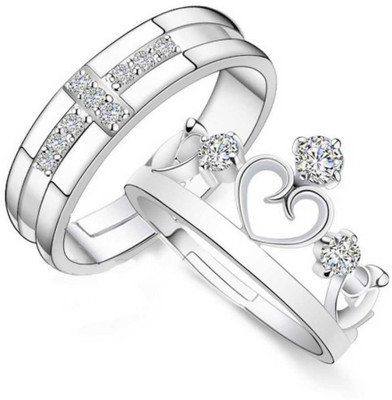 Rockjon Alloy Crystal Silver Plated Ring