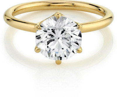 RATAN BAZAAR Americam Diamond Ring Natural stone American Diamond Brilliant cut Astrological Purpose effective and Precious stone for unisex Stone Diamond Gold Plated Ring