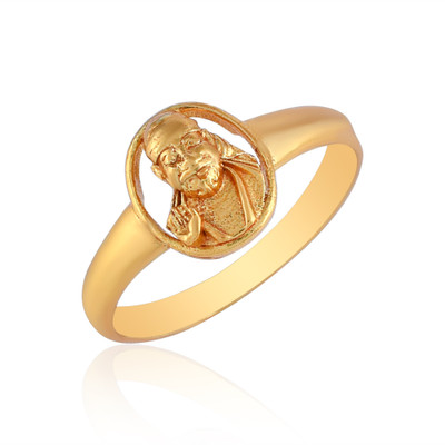 Zumrut Gold Plated Tortoise Shirdi Sai Baba/Sai Finger Ring Band Brass Gold Plated Ring