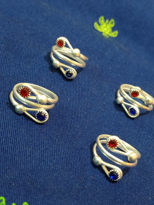 Siya Creation High Silver plated desi gota chandi bichhiya. Alloy Sterling Silver Plated Toe Ring Set