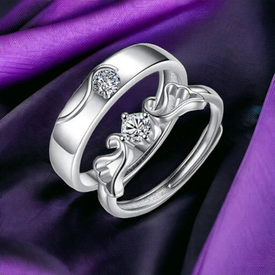 Sullery Stainless Steel Cubic Zirconia Silver Plated Ring