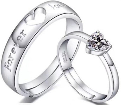 Diivine Hindu Stylish Couple ring stainless steel for men and women Stainless Steel, Brass, Stone, Crystal Cubic Zirconia Sterling Silver, Titanium Plated Ring