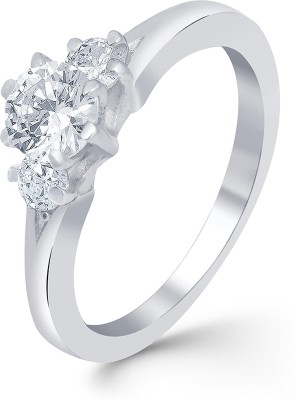 ZALKARI Premium 925 Sterling Silver Ring for Girls & Women Sterling Silver, Metal Zircon Gold Plated Ring