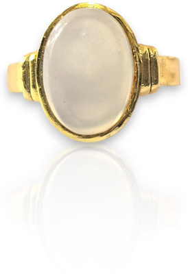 The Crystl Cache Store 3.25 Ratti Opal Gemstone Ring For Men And Women With Top AA++ Quality Brass Opal Gold Plated Ring