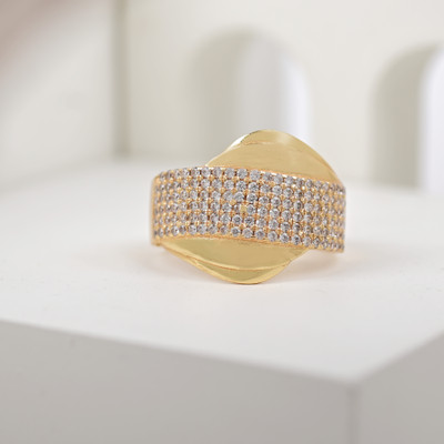 GORASH CREATION Alloy Cubic Zirconia Gold Plated Ring