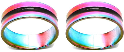Dynamic Retail Global Set of 2 Rings for Men & Women, Multicolor-Multicolor Alloy Ring