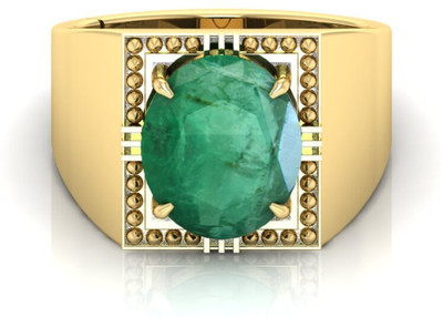 Pranjal Gems Shell Emerald Gold Plated Ring