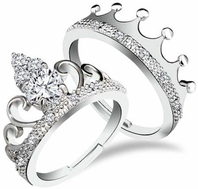 house of common Valentine Gifts King Queen Couple Rings Alloy Ring Set