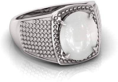 TODANI JEMS 7.25 Ratti Moonstone Gemstone Adjustable Ring With Lab CertificateFF Silver Moonstone Ring