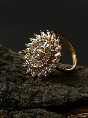 STYYLO FASHION Alloy Cubic Zirconia Gold Plated Ring