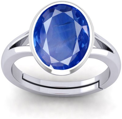 SHAHNU 9.25 Ratti Created Blue Sapphire Ring for Women's and Men's (Lab - Certified) Metal Sapphire Ring