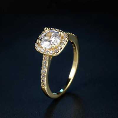 MYKI Stylish Valentine Gift Zircon ring For Women & Girls Stainless Steel Cubic Zirconia Gold Plated Ring