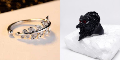 Vibeesle Alloy Silver Plated Ring Set