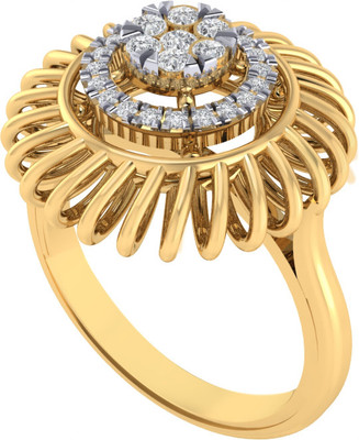 Diamtrendz Jewels 925 Sterling Silver Zircon Gold Plated Ring For Women & Girls Sterling Silver Cubic Zirconia Gold Plated Ring