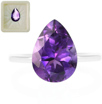 Jewelryonclick Natural Amethyest Loose Gemstone Faceted Pear Shape 2 Carat 2.25 Ratti for Stone Amethyst Ring