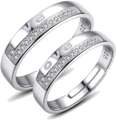 Miami Stainless Steel Silver Plated Ring Set