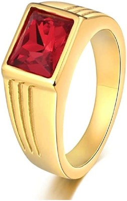 Ceylonmine01 Natural Ruby Stone Ring Gemstone Metal Silver Plated For Men & Women Alloy Ruby Gold Plated Ring