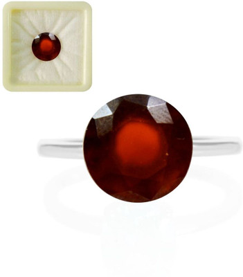CaratYogi Natural Certified Ceylon Hessonite 9.25 Ratti 8.41 Carat Round Shape for Stone Garnet Ring