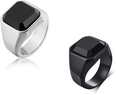 JMAATRCHAAYA STYLISH GOLD,SILVER&TITANIUM PLATED RINGS Alloy Sterling Silver, Titanium Plated Ring