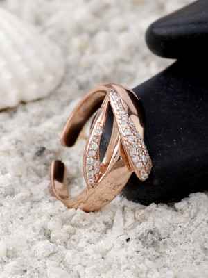 DIAVO Dazzling Krystalz Silver Ring Sterling Silver Cubic Zirconia Sterling Silver Plated Ring