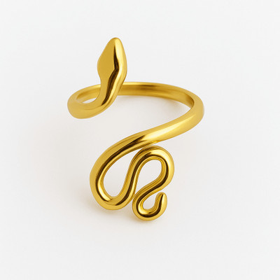house of common Minimal Snake Adjustable Anti-Tarnish Gold Plated Ring Alloy Ring