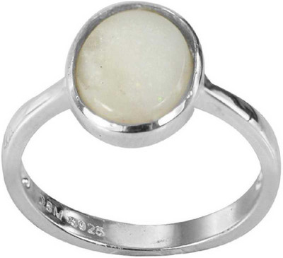 Gemzonite Effective & Natural 6.25 ratti Opal Stone Ring for Astro Purposes... Alloy Opal Silver Plated Ring
