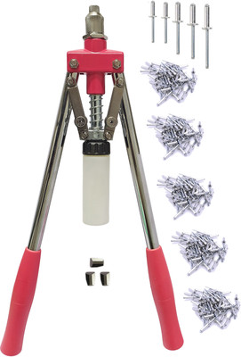 Inditrust Double Handle Riveter Gun 17inch Collection Bottle Jaw & Rivets 150 nos Heavy Duty Fast Hitting Rivet Gun