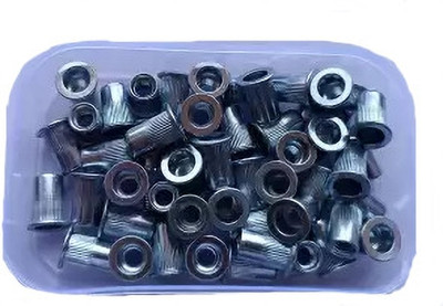GSK Cut 50 Pcs Zinc Plated M6 Flat Head Metric Rivetnut Rivet(Carbon Steel)