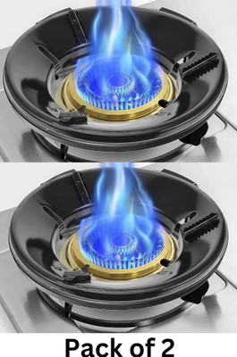 flerific Gas Saving Burner Stand Jali Ring Fireproof Energy Saver 4-Leg Gas Stove Support 15 kg Roaster(Black)