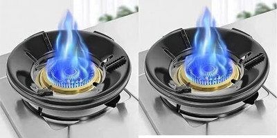 SHREE SANT ENTERPRISE Gas Burner Stand Fire & Windproof Saver Jali protector(Pack of 2) 10 kg Roaster(Black)