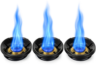 AHIESH LYT Gas Saving Burner Stand | Windproof Heavy Duty | Pack of 3 | Black | Universal 20 kg Roaster(Black)