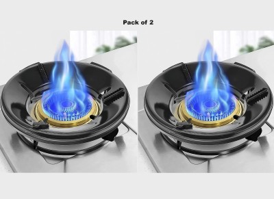 IKONEXX 2 Pack Gas Saver Burner Stand, Windproof Energy Saving Bracket 7 kg Roaster(Black)