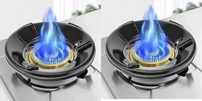 SHREE SANT ENTERPRISE Gas Saver Burner Stand Gas Burner Gas Saver Jali Ring Fire & Windproof(Packof2) 10 kg Roaster(Black)