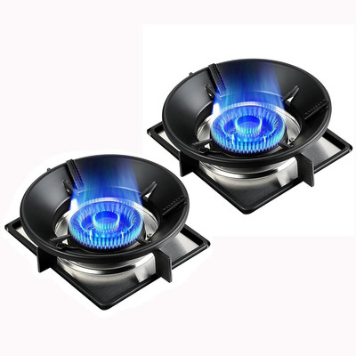 Prachi 2Pcs Round Gas Saver Burner Stand Gas Stove Fire Windproof Energy Saving Stand 12 kg Roaster(Black)