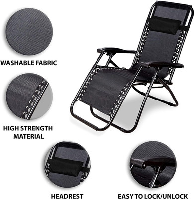 Star Work BLACK REST CHAIR ZERO GRAVITY RELAX CHAIR Metal 1 Seater Rocking Chairs(Finish Color - BLACK, DIY(Do-It-Yourself))