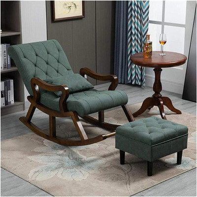 wooden king decor Solid Wood 1 Seater Rocking Chairs(Finish Color - Brown, Pre-assembled)