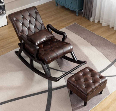 Unique Creation Handicrafts Solid Wood 1 Seater Rocking Chairs(Finish Color - Brown, Pre-assembled)