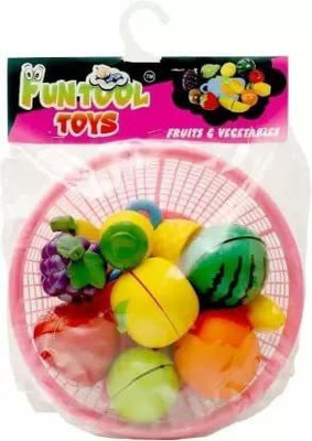 JOEJOE 8 Pcs A Sliceable Fruits and Vegetable Cutting Play Plastic Toy Set