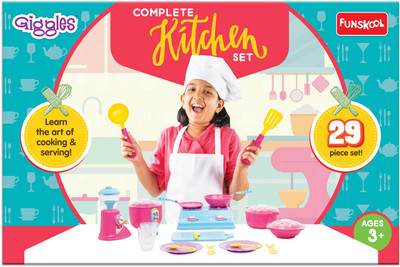 FUNSKOOL Giggles Complete Kitchen Set 29 Piece,Colourful Pretend and Play Cooking Set