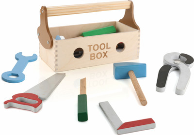 Aditi Toys Wooden Tool Kit Pretend Play Set For Kids Portable Construction Tool Kit 7 Piece