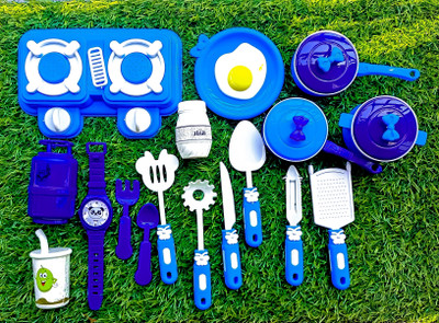 Sprithwiraj 17-Piece Kitchen Play Set for Kids – Pretend Cooking Set